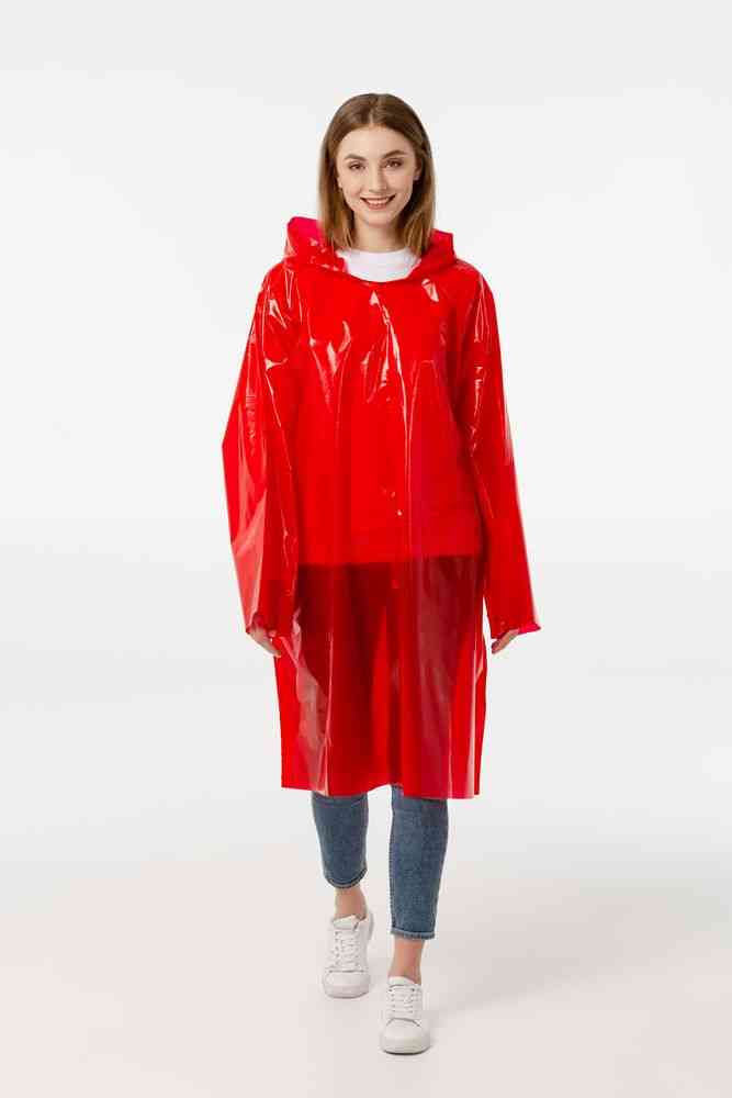 Дождевик-плащ CloudTime, красный - 6